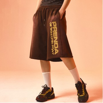 韓國PRENDA - GRADIENT RAWCUT SHORTS BROWN